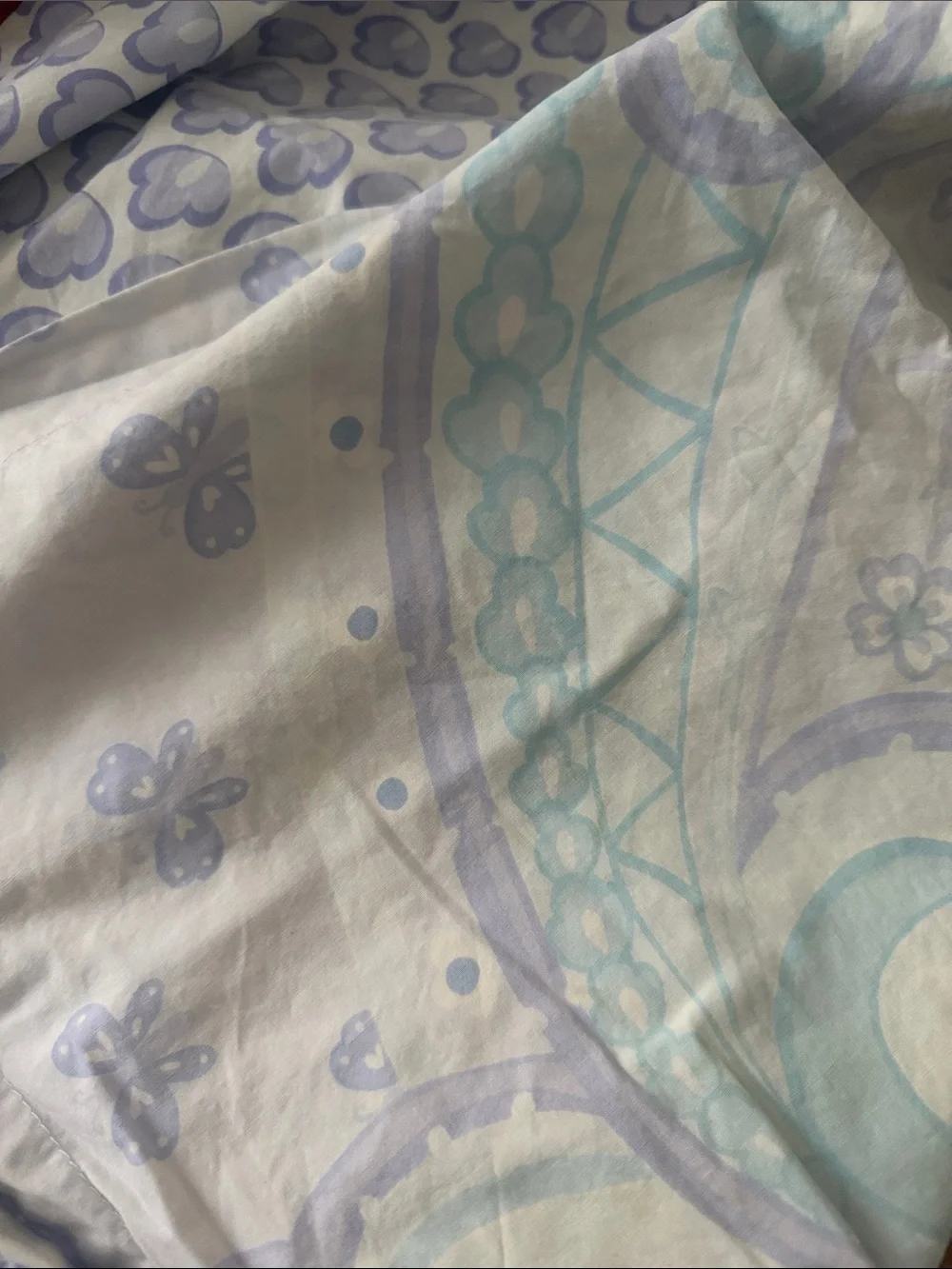PBK Lavender Turquoise Floral Seashell Heart Floral Reversible Duvet and Sham
